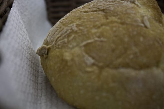 macro photo detail fresh bread in basket