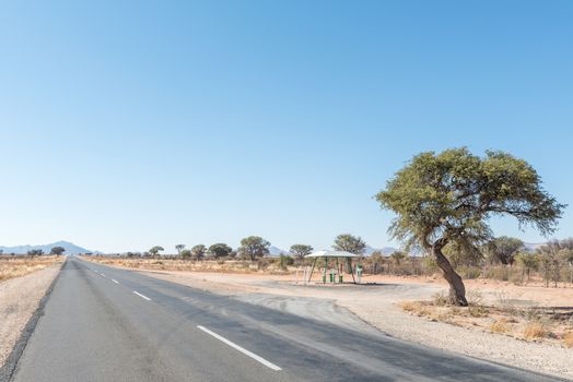 A shaded resting spot on the B1 road between Grunau and Keetmanshoop in the Karas Region of Namibia
