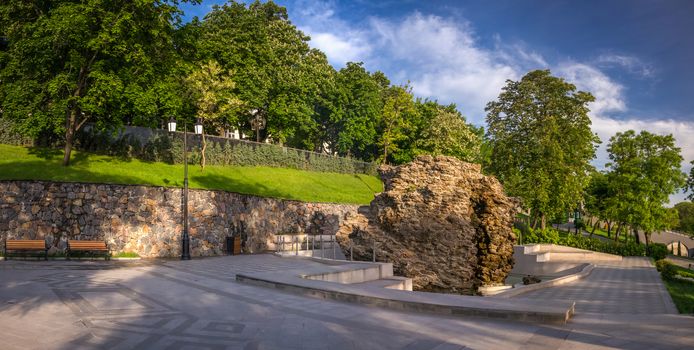 Panoramic view in the Istanbul park in Odessa, Ukraine on a sunny spring morning