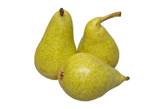 Group of green pears isolated on a white background