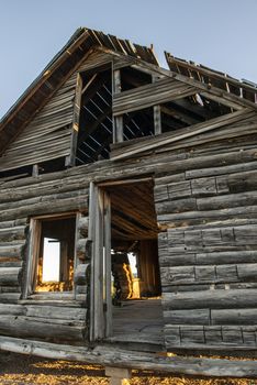 Abandoned wood cabin in Dead Horse Ranch State Park, Arizona