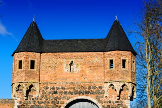 Zons, South Gate in Dormagen-Zons, Niederrhein, North Rhine-Westphalia