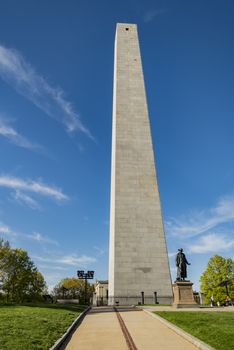 The Bunker Hill Monument, on Bunker Hill, in Charlestown, Boston, Massachusetts