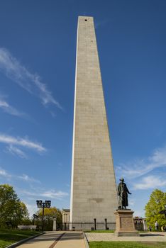 The Bunker Hill Monument, on Bunker Hill, in Charlestown, Boston, Massachusetts