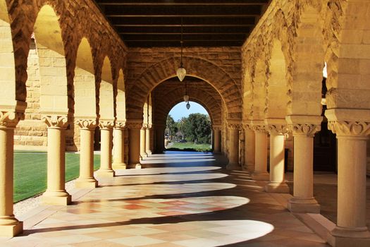 Stanford University California at late afternoon. Palo Alto