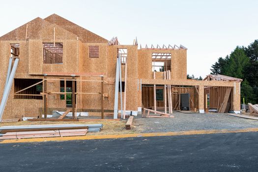 New Single Family Home Construction in New North American Subdivision