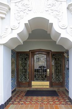 The beautiful facade of a residential building 