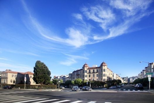 Crossing the Marina street and Scott street in San Francisco. California, USA