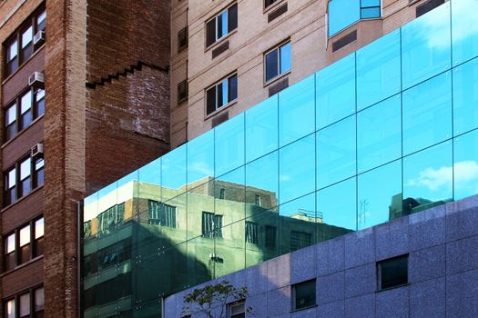 Facades of buildings in New York. Manhattan