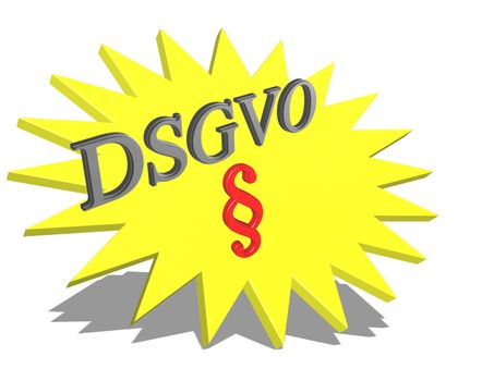 DSGVO Basic Data Protection Regulation, concept in 3D with shadow