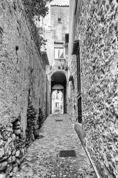 Ancient street in old town of Fiumefreddo Bruzio, a southern Italy village