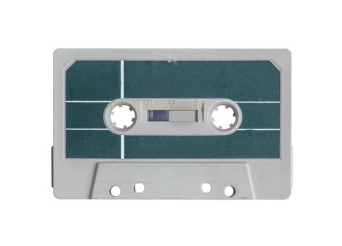 Isolated Grungy Retro Old Plastic Cassette Tape