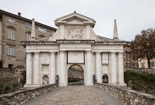 San Giacomo gate in Bergamo, Northern Italy