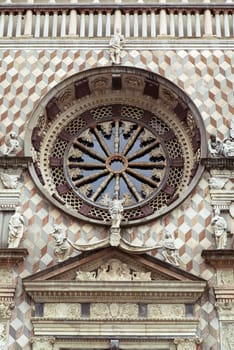 Rose window of Cappella Colleoni, Bergamo, Italy