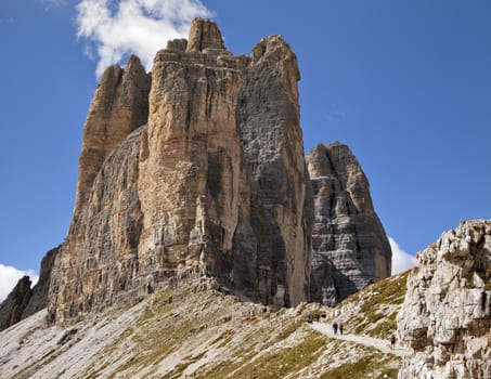 Dolomites mountains landscape on a sunny autumn day