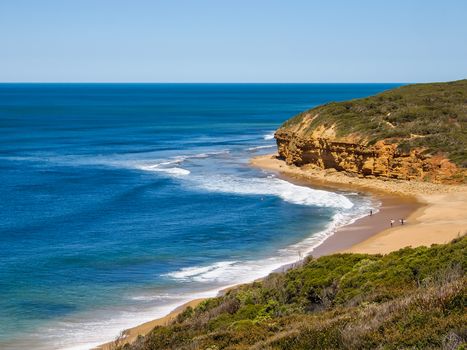 Beautiful view of Bells beach, famous landmark along the Great Ocean Road, Australia