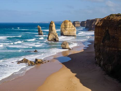 Beautiful view of Twelve Apostles, famous landmark along the Great Ocean Road, Australia