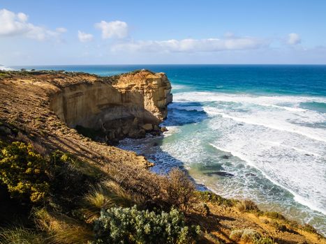 Beautiful view of cape, famous landmark along the Great Ocean Road, Australia