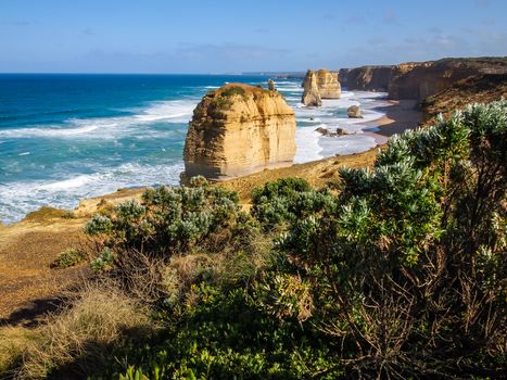 Beautiful view of Twelve Apostles, famous landmark along the Great Ocean Road, Australia