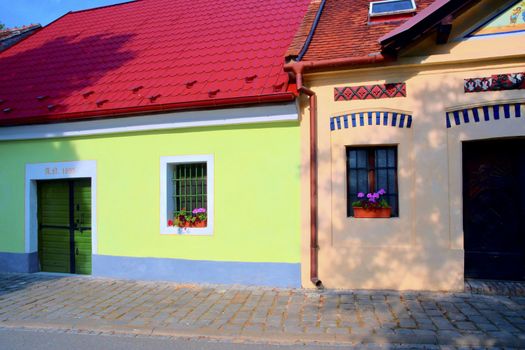 Old rustic wine cerrals. Wine background in Europe. Czech Republic, South Moravia. 