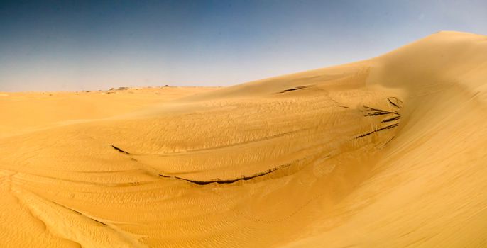 Panorama landscape at Great sand sea around Siwa oasis at Egypt