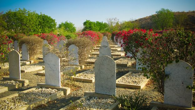 Graves of the Italian Martyre at the italian cemetary at Keren, Eritrea