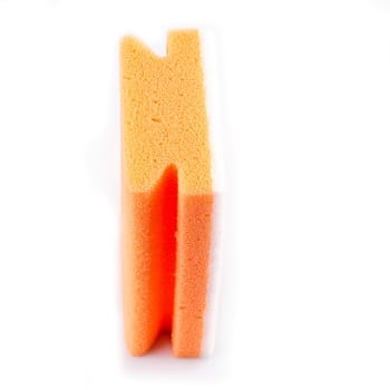 colored sponges close up cleaners, detergents, household cleaning sponge for cleaning on white background