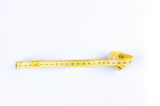 measure tape yellow isolated on white background