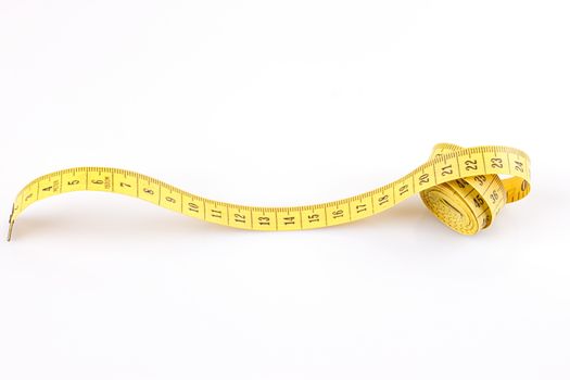 measure tape yellow isolated on white background