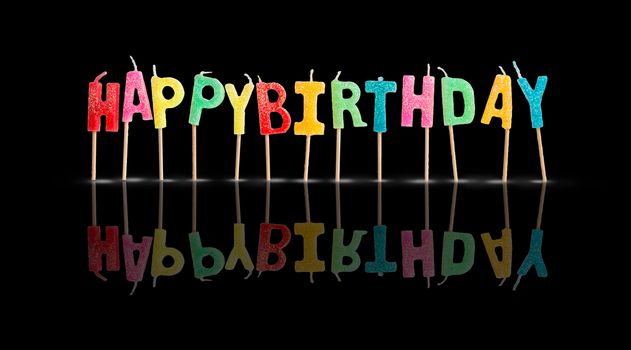 Birthday candles with clipping path