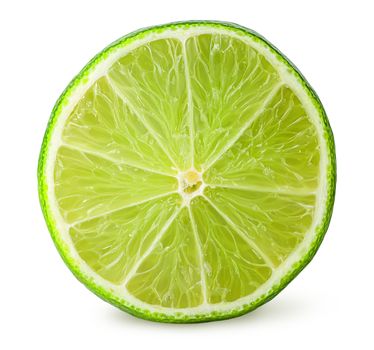 Half of lime isolated on white background