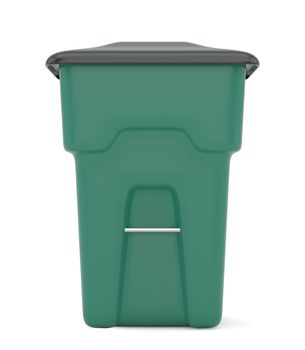 Waste bin. Green ecology conceptual design. 3d rendering