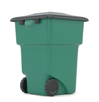 Trash container. Recycling garbage elements trash management industry. 3d rendering.