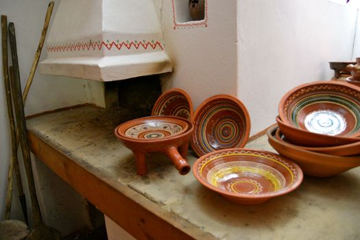 Ukrainian interior of the old kiln and pottery