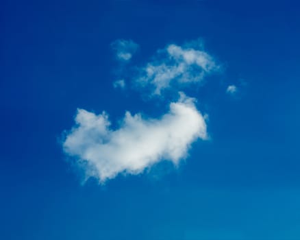 One simple cloud on sky in summer sunny day clean concept