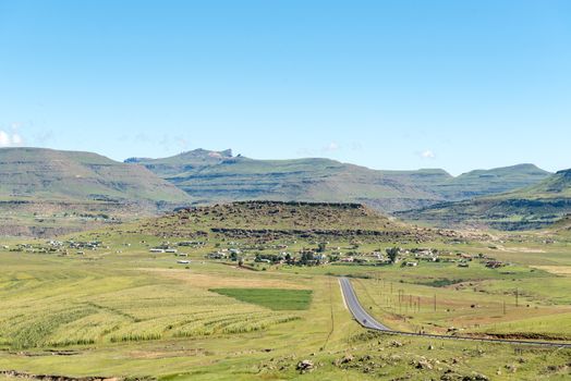 The landscape next to road R65 near Mount Fletcher in the Eastern Cape Province