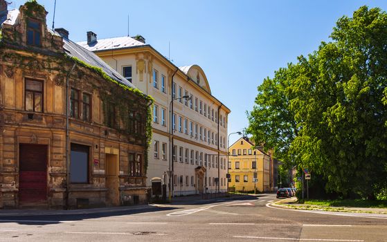 Old School on Street 5. Kvetna, Jablonec nad Nisou, Czech Republic side view 