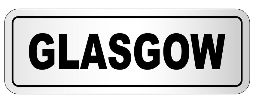 The city of Glasgow nameplate on a white background