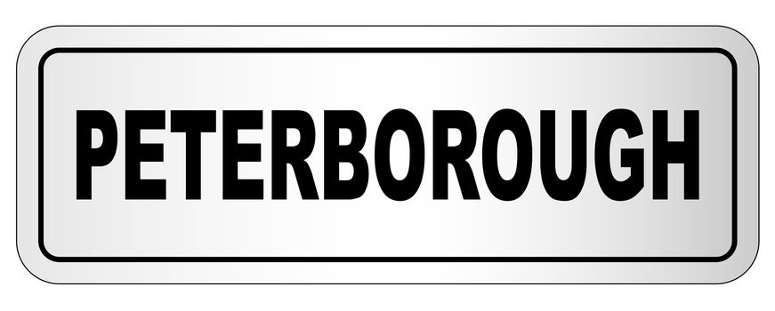 The city of Peterborough nameplate on a white background