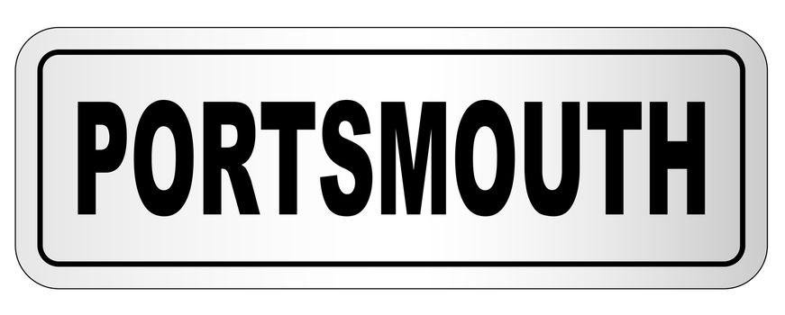 The city of Portsmouth nameplate on a white background