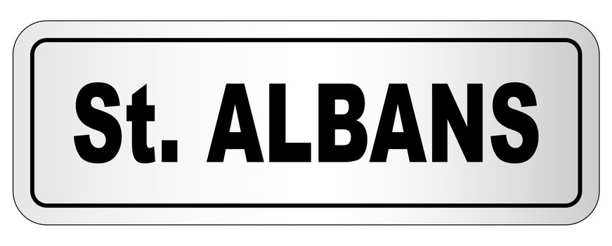 The city of Saint Albans nameplate on a white background