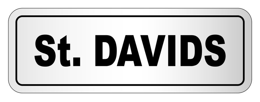 The city of Saint Davids nameplate on a white background
