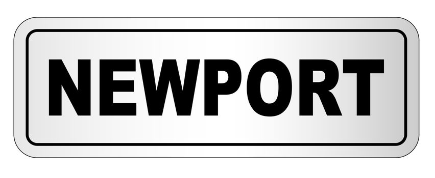 The city of Newport nameplate on a white background
