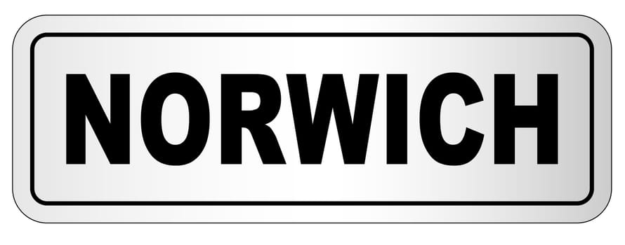 The city of Norwich nameplate on a white background