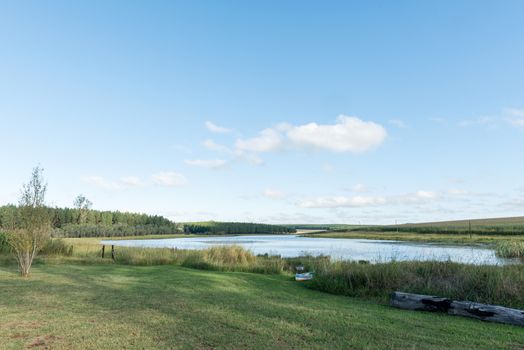 The dam at Tortoni near Maclear in the Eastern Cape Province. A canoe is visible