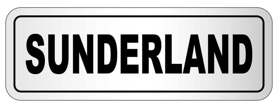 The city of Sunderland nameplate on a white background