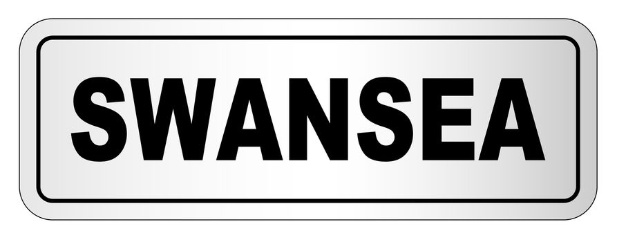 The city of Swansea nameplate on a white background