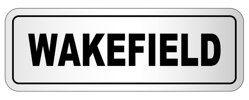 The city of Wakefield nameplate on a white background