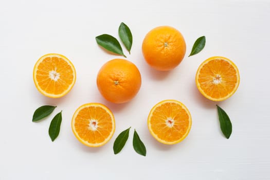 Fresh orange citrus fruit isolated on white background.