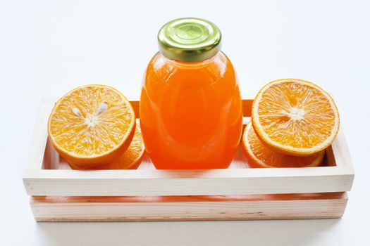 Orange juice isolated on white background.